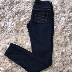 Dark wash skinny jeans